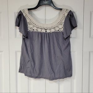 American Eagle crochet boho top size small